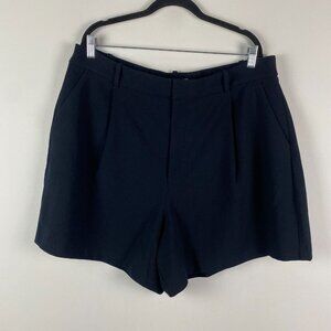 Abercrombie & Fitch Shorts Womens XL Navy Pleated Academia Wide Leg High Waist